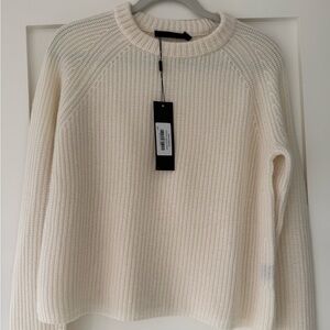 Jenni Kayne Cashmere Fisherman Sweater – Cream – Size S (New with Tags)